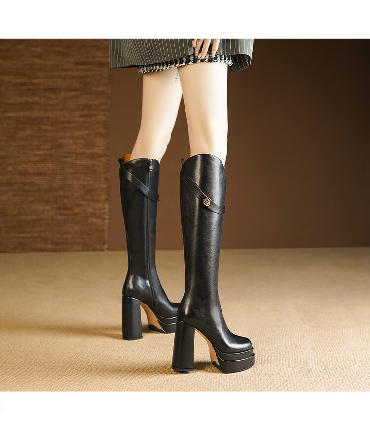 Autumn and Winter Soft Leather - Knee High Boots Women review and price