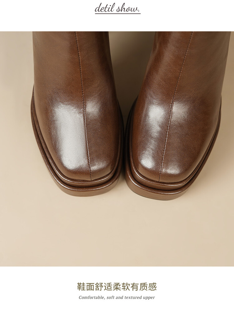Autumn and Winter Soft Leather - Knee High Boots Women review and price