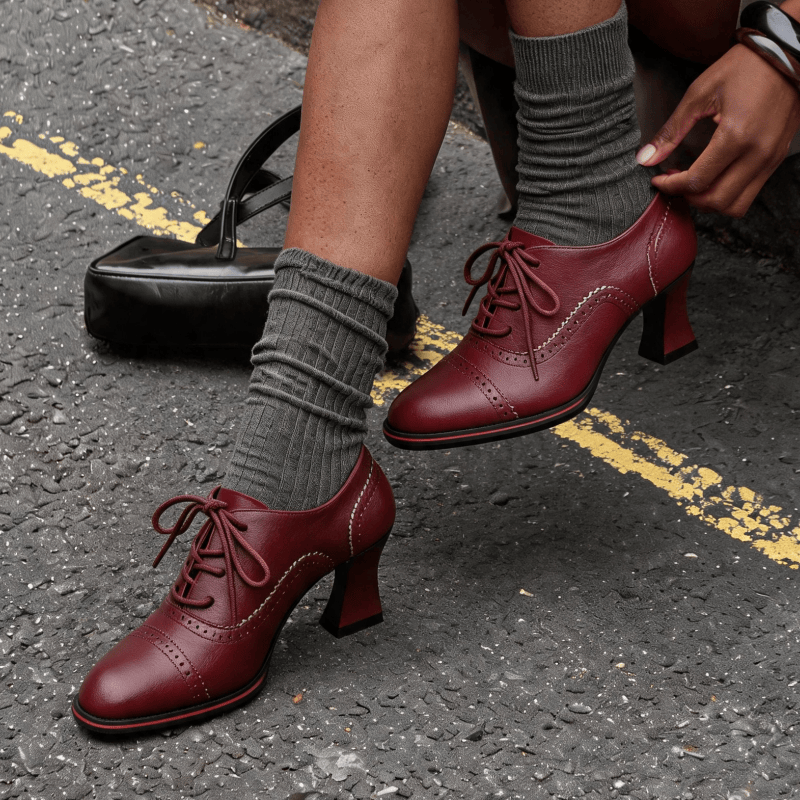 Women’s Faux Leather Brogue Ox - Oxford Lace Up Women review and price